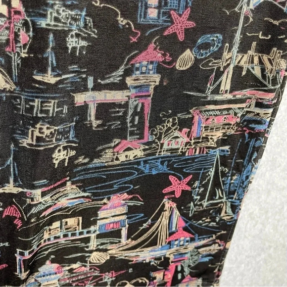 Chico’s Travelers Novelty Print Elastic Waist Pull On Straight Leg Slinky - Picture 2 of 5